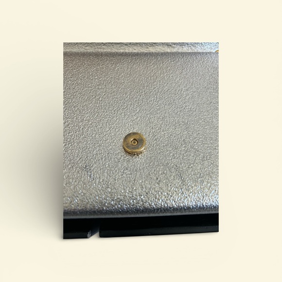 Authentic Yves Saint Laurent Metallic Champagne Gold Clutch with Gold Chain - Picture 8 of 14